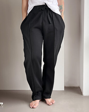 Spodnie dresowe w kant czarne, ONE MUG A DAY