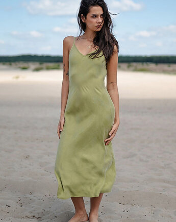 Długa sukienka w stylu bieliźnianym (slip dress), PERFECT PEAR, Yanowska