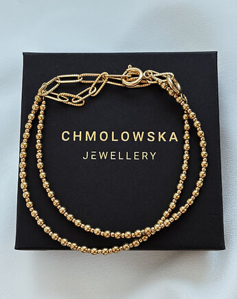 Bransoletka na nogę Złote Hematyty, Chmolowska Jewellery