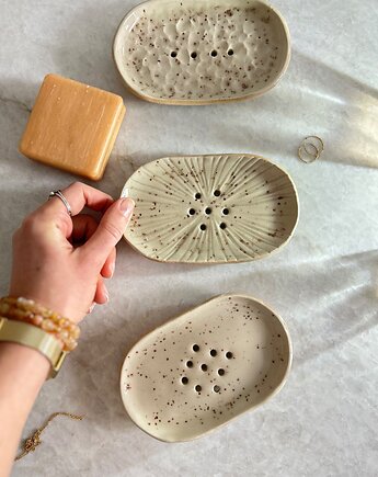 Ceramiczna Mydelniczka -piaskowy beż, Och ceramika