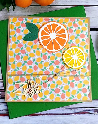 Moc życzeń : cytrusy : owocowa kartka, kaktusia