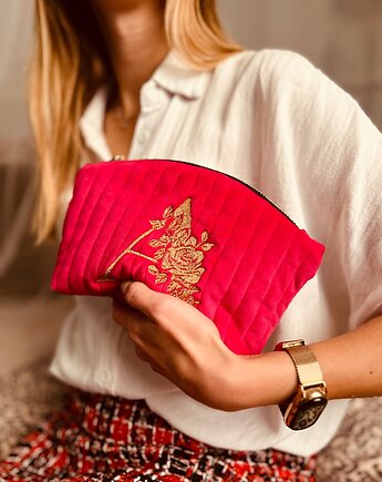 Pikowana kosmetyczka personalizowana literą imienia, RUDNIK