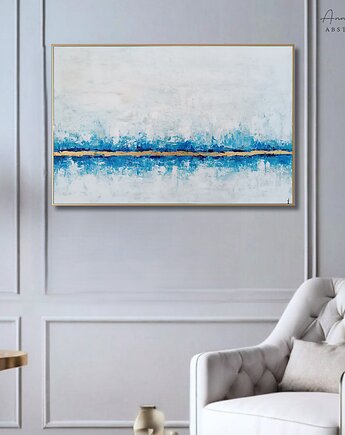 HORYZONT  Ręcznie malowany obraz ze złotem 50X70 cm, Anna Jatczak Art