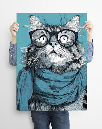 Kociak - grafika na plakacie, JBJart Justyna Jaszke