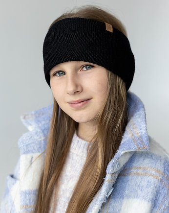 LIS- opaska 100% wełna merino- czarny, KOPYTO