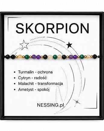 SKORPION bransoletka zodiakalna, NESSING handmade