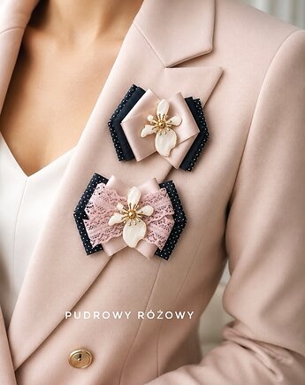 Brosza z efektowym kwiatem  Nowa Kwiatowa Kolekcja, Pudrowy Różowy