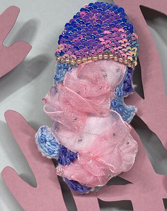 Broszka cekinowa meduza wata cukrowa, MowiedoCiebie