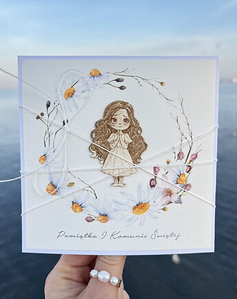 Kartka komunijna ręcznie robiona - pamiątka komunijna, sorte
