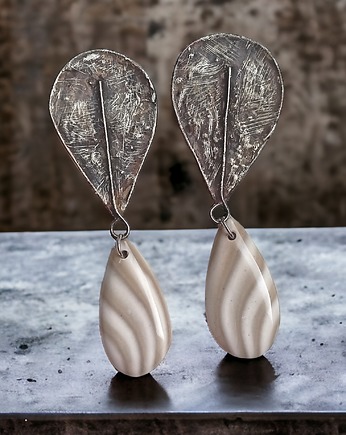 UNIKATOWE klipsy : krzemień pasiasty, kaktusia