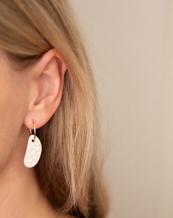 Kolczyki ceramiczne white dots, Vaczor