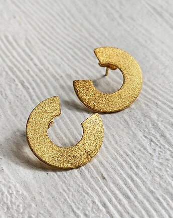 Pozłacane kolczyki sztyfty koła, KOBELA