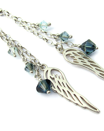 Kolczyki - Błękitne Anielskie skrzydła- Kryształy Swarovski, Marisella