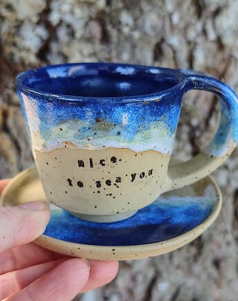 "Nice to sea you", filiżanka espresso + spodek, MONIfaktura