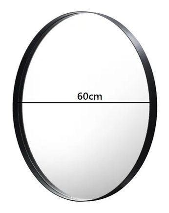 Lustro okrągłe Ruota czarna metalowa rama 60cm, Home Design