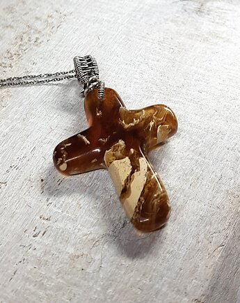 Bursztynowy krzyżyk   s173, JanArt