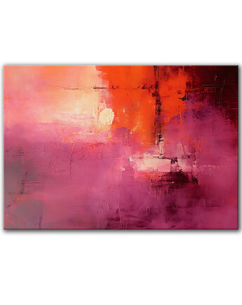 Obraz na płótnie - 100x70 cm Energetyczna abstrakcja  (1-0652), raspberryEM