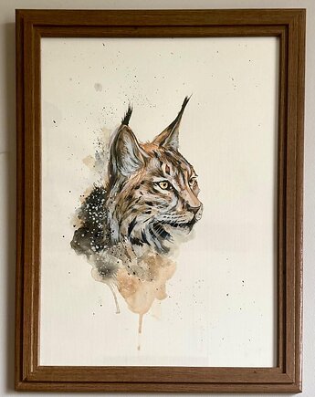 Ręcznie malowany obrazek "Ryś", ReinerArt