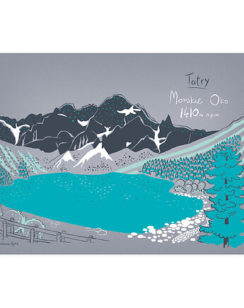 Plakat A4 Tatry Morskie Oko Grań, Gliniana Kura