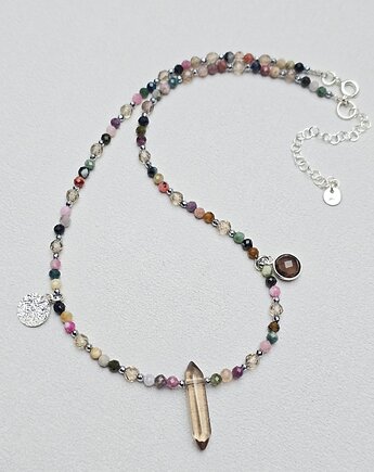 Naszyjnik Sopel Kwarcu w Turmalinach Srebro, ILEA