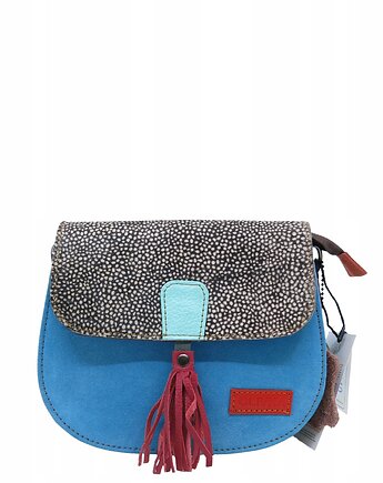 Torebka listonoszka zamszowa damska regulowany pasek kolorowa OLIVKA, Olivka Warsaw