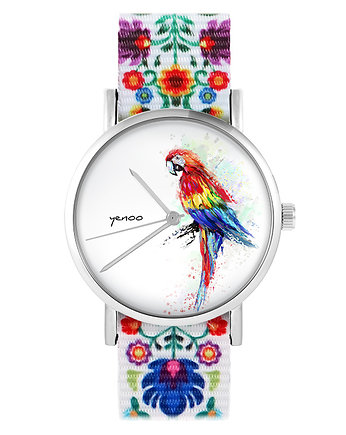 Zegarek - Papuga - folk biały, nato, yenoo