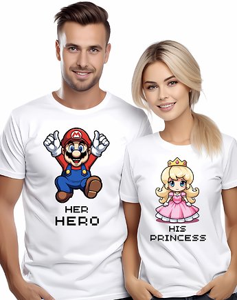Koszulki dla pary Walentynki t-shirt komplet Mario, EvienArt