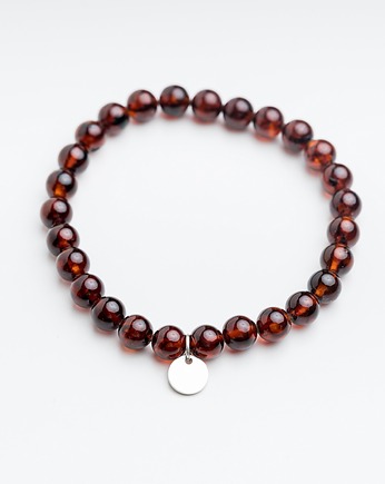 Bransoletka personalizowana bursztyn ciemna wiśnia, AmberMal