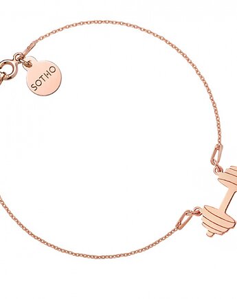 Bransoletka z różowego złota ze sztangą, SOTHO