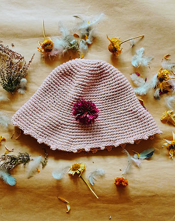 BUCKET HAT w pudrowym różu, Slow Design Studio