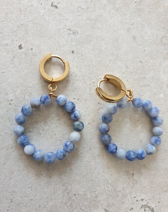 Kolczyki DONUTS jaspis niebieski ziemny, modesign