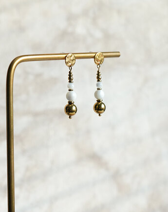 Kolczyki z masy perłowej i hematytu, AT NOON