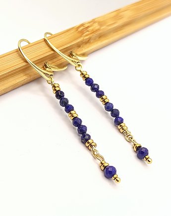 Kolczyki pozłacane Lapis lazuli delikatnie - długie, Studio Gazela