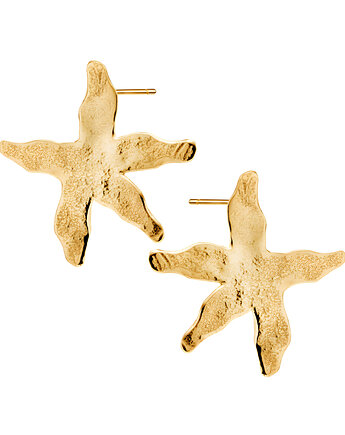 Pozłacane kolczyki rozgwiazdy srebrne BLOSSOM, BEMOON