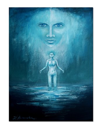 Zanurzenie, oryginalny obraz ręcznie malowany, surrealizm, Galeriai