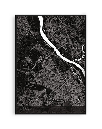 Plakat Bielany - mapa dzielnicy, PLAKATY GEOMETRYCZNE