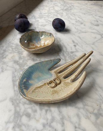 Ceramiczny Zestaw Dłoń i Miseczka na Palo Santo Biżuterię Dziki Piach, Maison Fragile