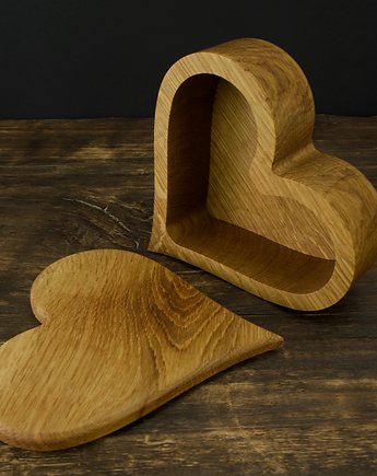 Drewniane pudełko serce, pojemnik do zalewu świecy 300 ml, MESSTO made by wood