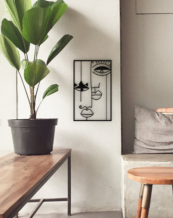 Ozdoba -twarz w stylu Picasso - kubizm - dekoracja ścienna minimalistyczna, Printerior