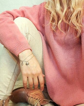 Sweter z kaszmiru 100% różowy gładki kaszmirowy sweter over size, BAJKA