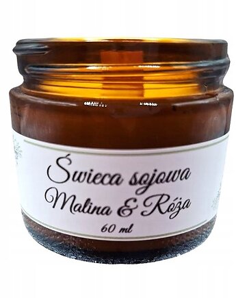 Świeczka Sojowa Ręcznie Robiona Malina i Róża 60 ml, Sklep Angelos