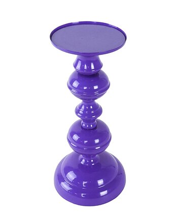 Świecznik metalowy fioletowy, duński design, lata 70, produkcja: Dania, Przetwory design