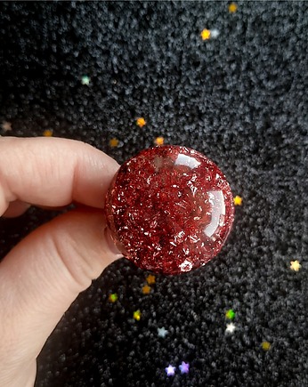 Okrągły pierścionek, pudrowy róż, Figa handmade accessories