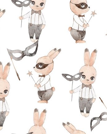 Tapeta Bunny Masquerade White 53cmx10m PZ, Bajkowe Wnetrza
