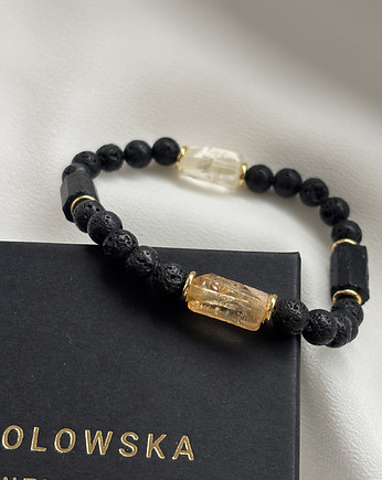 Bransoletka męska Cytryn i Turmalin, Chmolowska Jewellery