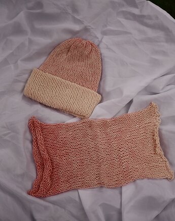 Zestaw ombre komin + czapka beanie