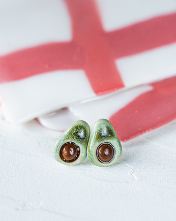 Kolczyki porcelanowe AVOCADO, rękoczyny