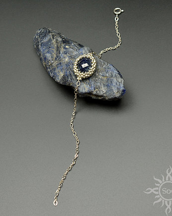 Gorm II, bransoletka z fasetowanym szafirem, beading, Sol