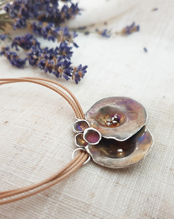 Srebrny naszyjnik artystyczny ręcznie wykonany, Leaflay