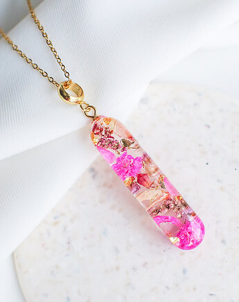 Wisiorek z kompozycją kwiatową, nature gift